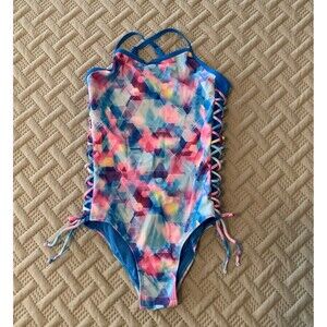 Justice girls one piece swimsuit size 10